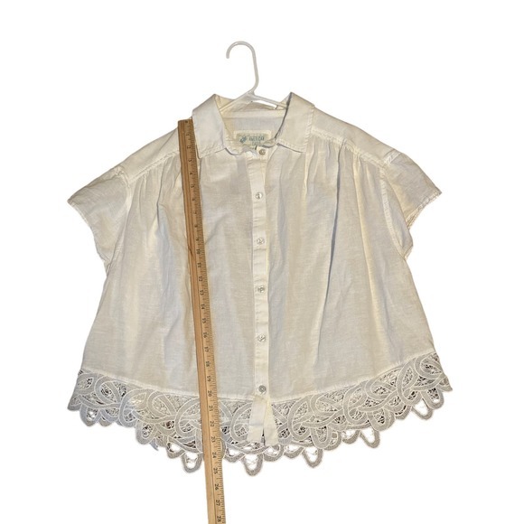 American Eagle White Linen blend oversized‎ shirt size medium - Picture 6 of 8